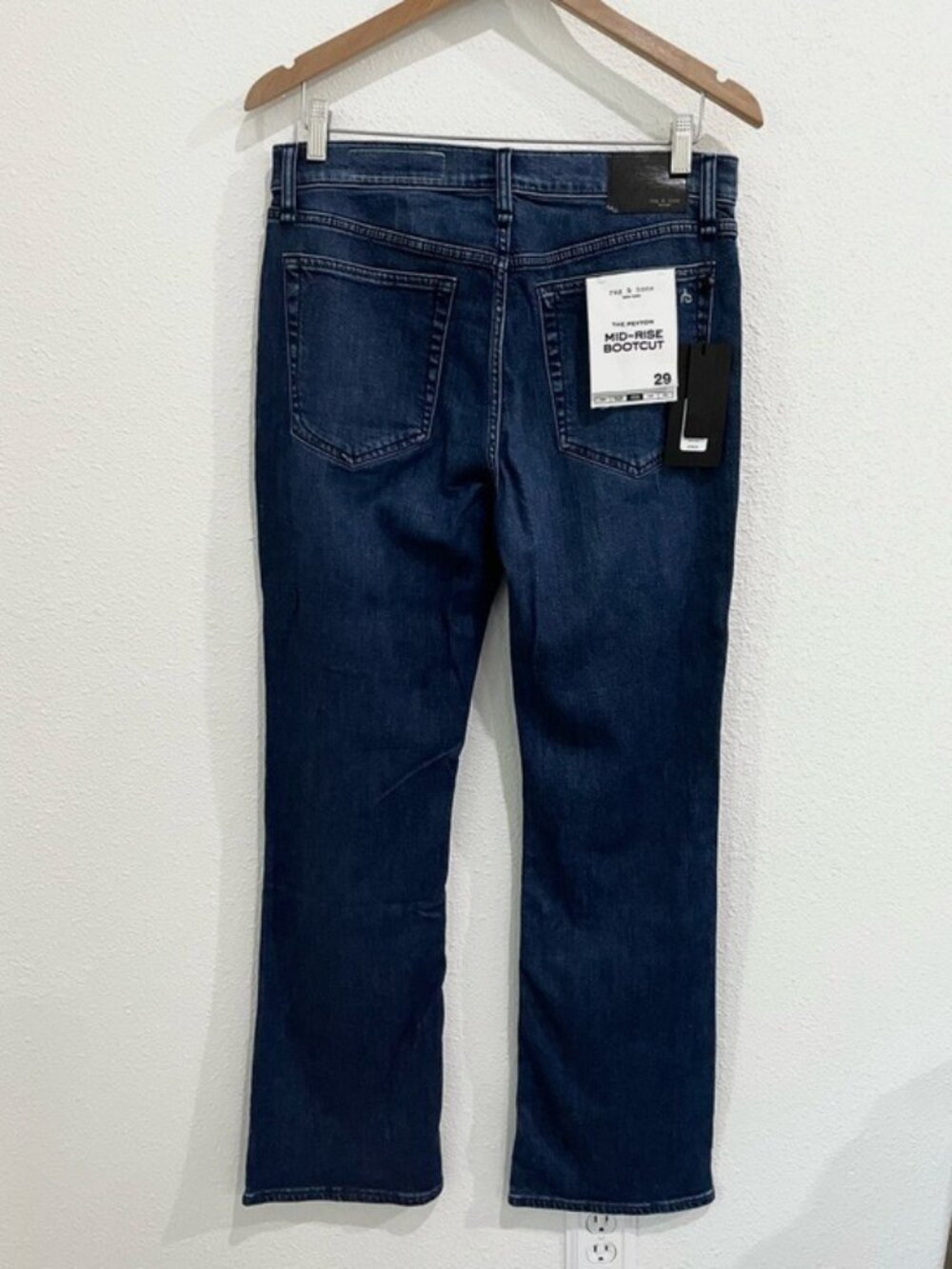 Rag & Bone Mid Rise Bootcut Jean Preppy Essential Dark Wash Contemporary Stretch - Picture 4 of 11